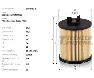 GS0819/3-E TECNECO FILTERS 